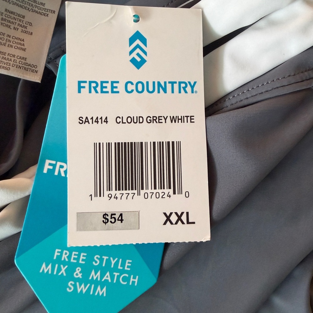Free Country Gray and White Swim Suite - Picture 7 of 7